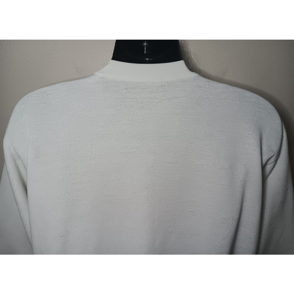 Vintage 80s Reconnaissance Team Adult Large Sweatshirt 1/2 Button White Long Sle - Picture 7 of 8